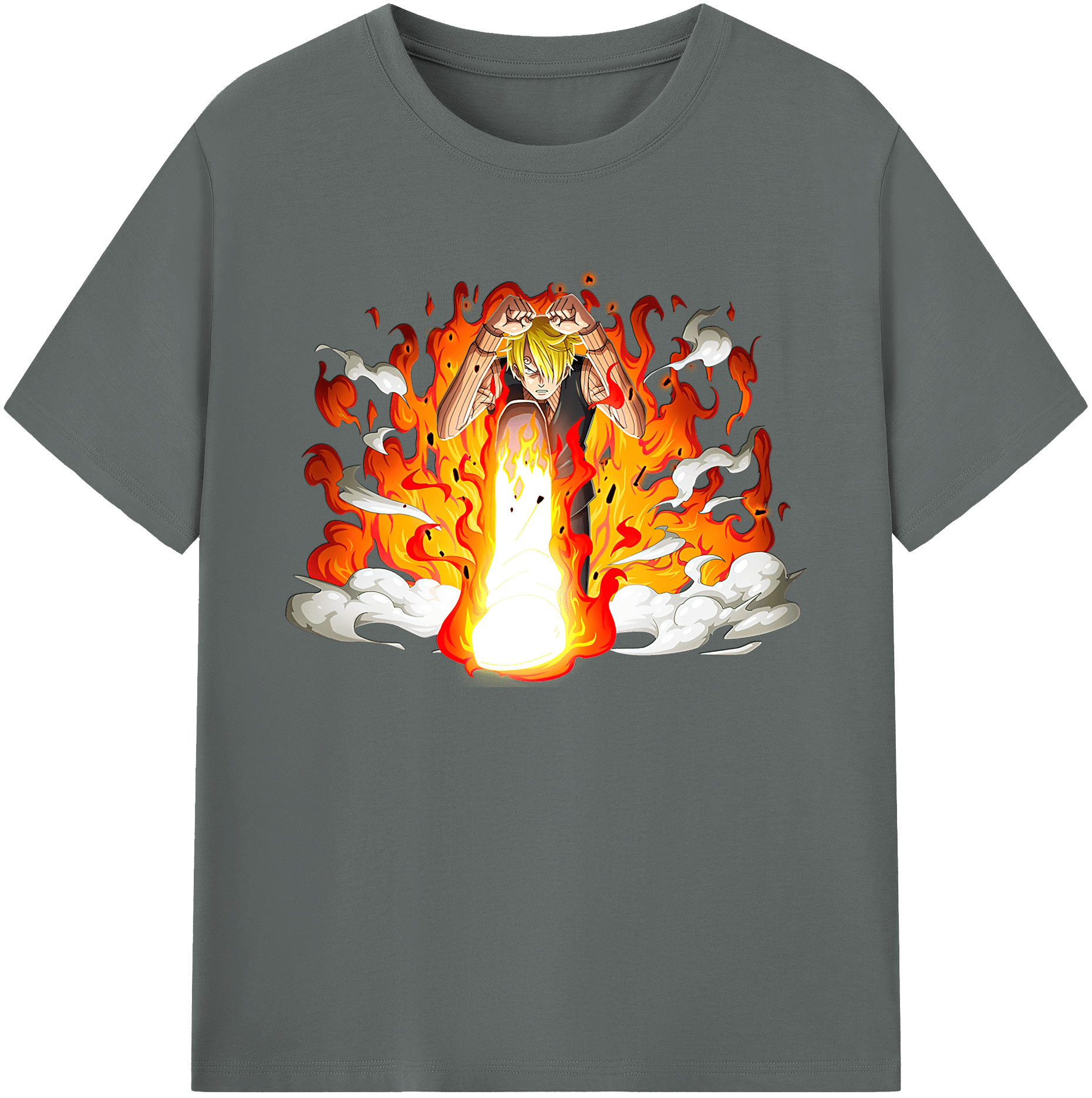 （画像用） ワンピース サンジ ONE PIECE Sanji 綿100％ メンズ半袖Tシャツ｜肌触りやわらか＆通気性